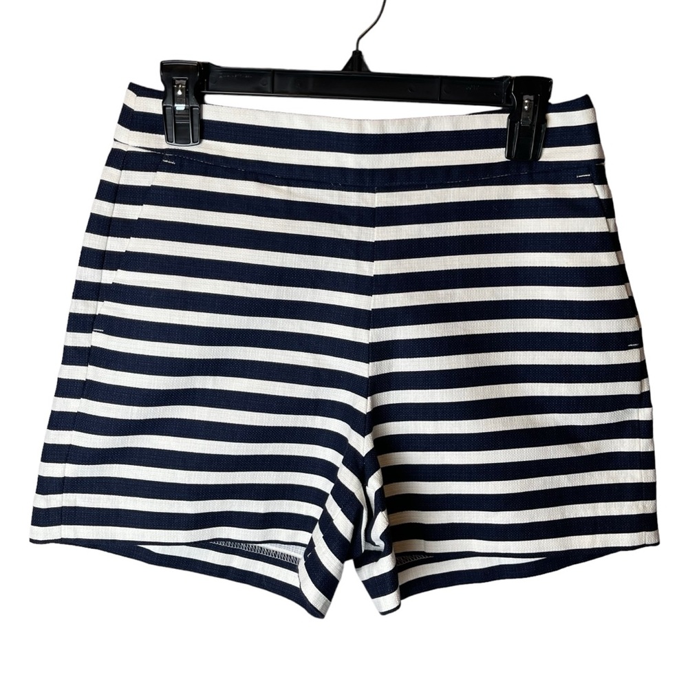 J. Crew Factory Navy and White Striped Women Shorts